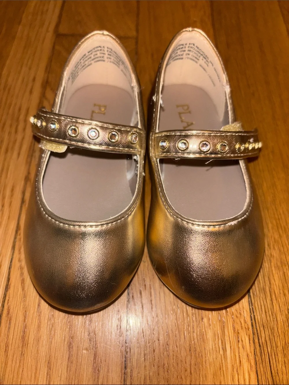 4T Metallic Gold Rhinestone Ballet Flats